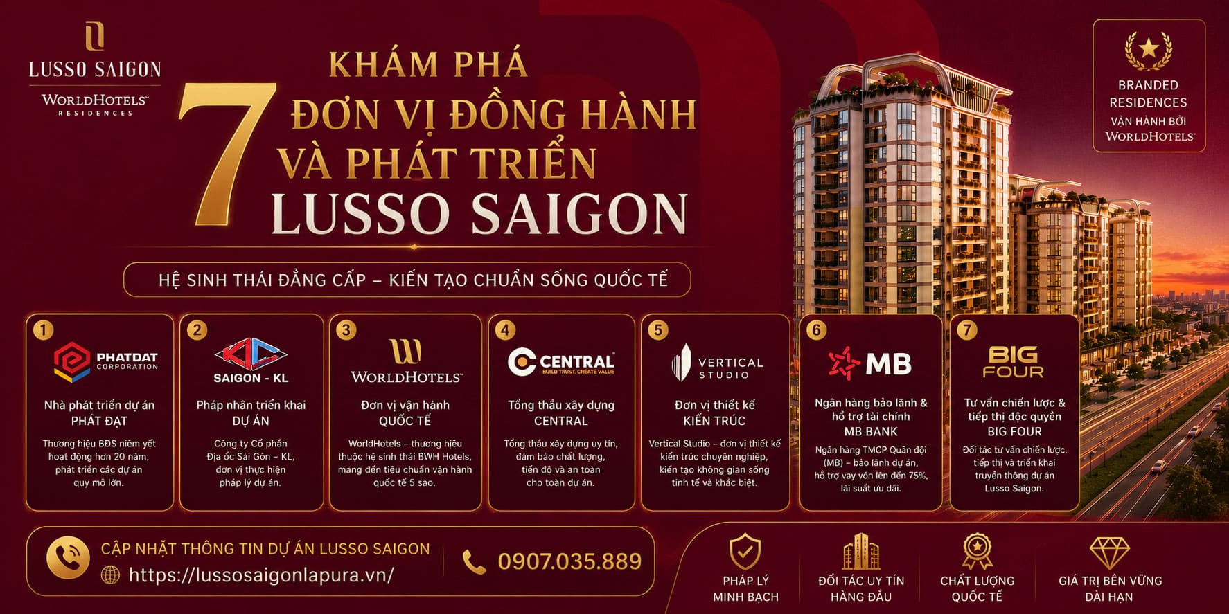 Khám phá các đơn vị đồng hành và phát triển Lusso Saigon