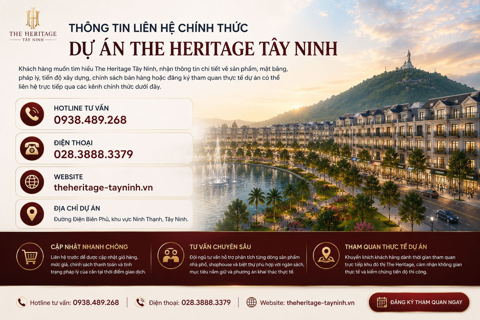 Thông tin liên hệ chính thức dự án The Heritage Tây Ninh