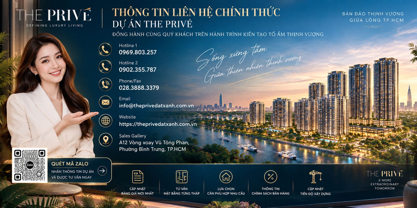 Đăng ký nhận mặt bằng mật độ xây dựng và thông tin dự án The Privé